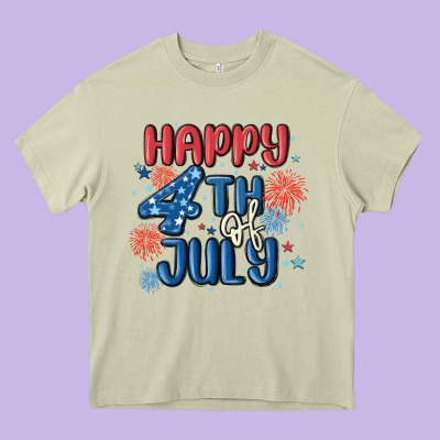 Happy 4th Of July Heavy Core Tee Designed By Maliassmallbusiness
