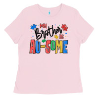 Bubblegum Pink my brother is ausome autism Ladies Tee - MaliasSmallBusiness