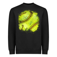 Black Softball background Heavyweight Sweatshirt - HowdyJamesFarm