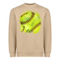 Mushroom Softball background Heavyweight Sweatshirt - HowdyJamesFarm