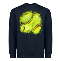 Navy Softball background Heavyweight Sweatshirt - HowdyJamesFarm