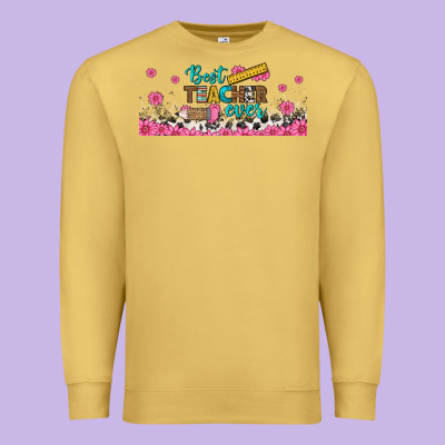 Best Teacher Ever Libbey Glass Premium Sweatshirt Designed By Bundleandbundleshop