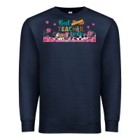Navy best teacher ever libbey glass Premium Sweatshirt - BundleAndBundleShop