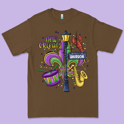 New Orleans Mardi Gras Streets Premium Tee Designed By Maliassmallbusiness