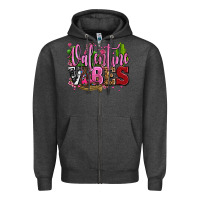 Charcoal Heather valentine vibes with cowgirl boots olivia Zipper Hoodie - OliviaCreatesArt