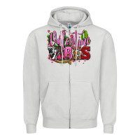 Dove Grey valentine vibes with cowgirl boots olivia Zipper Hoodie - OliviaCreatesArt