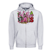 Heather Grey valentine vibes with cowgirl boots olivia Zipper Hoodie - OliviaCreatesArt
