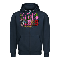 Navy valentine vibes with cowgirl boots olivia Zipper Hoodie - OliviaCreatesArt