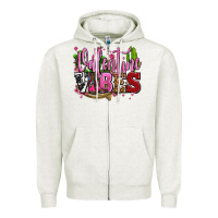 Oatmeal Heather valentine vibes with cowgirl boots olivia Zipper Hoodie - OliviaCreatesArt