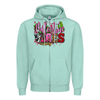 Seafoam valentine vibes with cowgirl boots olivia Zipper Hoodie - OliviaCreatesArt