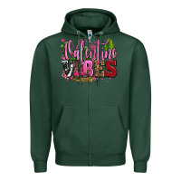 Sports Green valentine vibes with cowgirl boots olivia Zipper Hoodie - OliviaCreatesArt