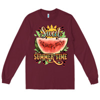 Burgundy sweet summer time watermelon Long Sleeve Tee - NancyCooperArtShop