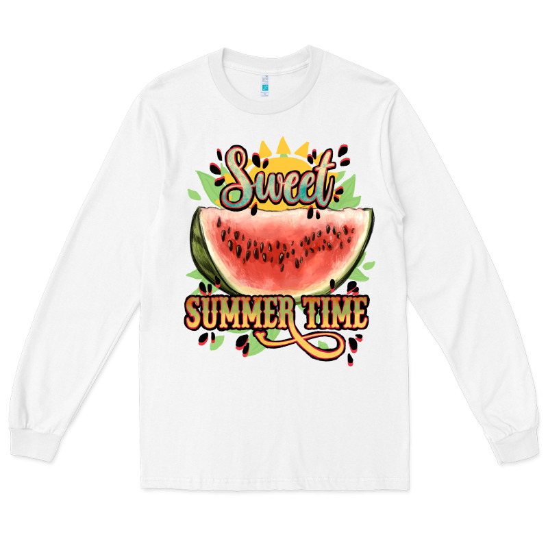 Sweet Summer Time Watermelon Long Sleeve Tee by NancyCooperArtShop | Teevron