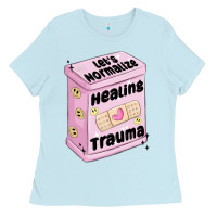 Baby Blue let's normalize healing trauma Ladies Tee - MaliasSmallBusiness