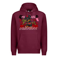 Burgundy My dog is my Valentine's Day Premium Hoodie - FaDigitalArtStudio