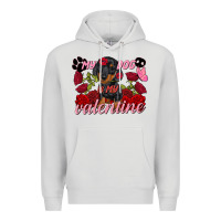Dove Grey My dog is my Valentine's Day Premium Hoodie - FaDigitalArtStudio