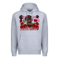 Heather Grey My dog is my Valentine's Day Premium Hoodie - FaDigitalArtStudio