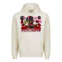 Oatmeal Heather My dog is my Valentine's Day Premium Hoodie - FaDigitalArtStudio