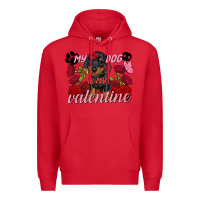 Red My dog is my Valentine's Day Premium Hoodie - FaDigitalArtStudio