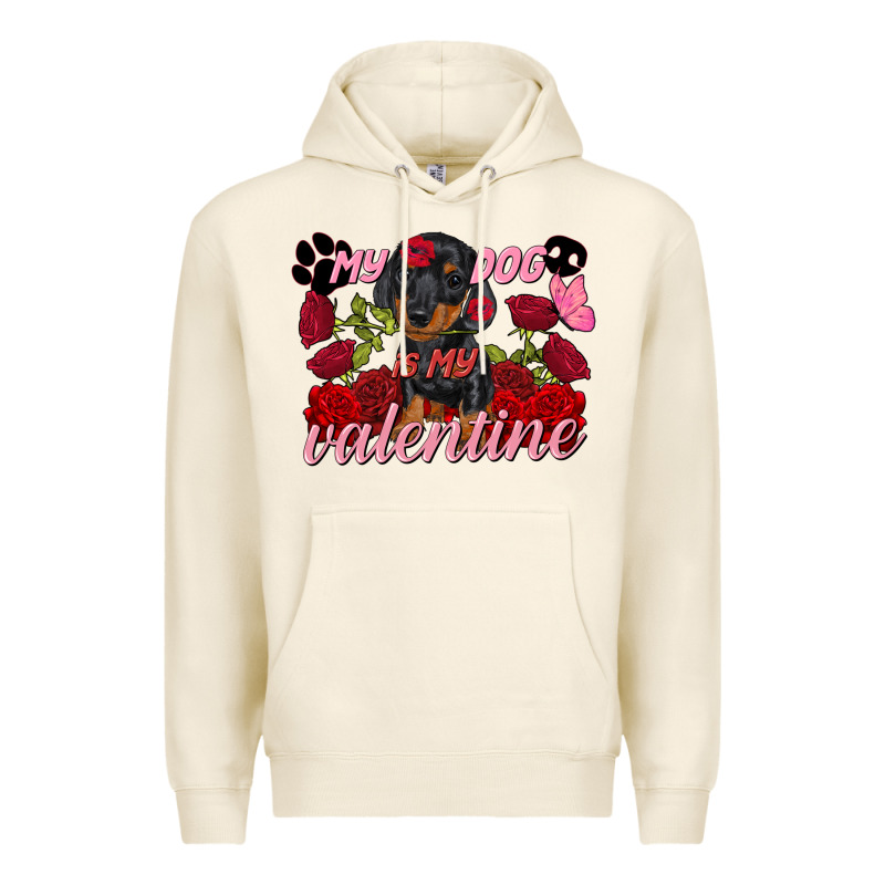 My Dog Is My Valentine's Day Premium Hoodie by FaDigitalArtStudio | Teevron