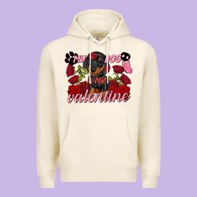 My Dog Is My Valentine's Day Premium Hoodie Designed By Fadigitalartstudio