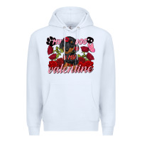 White My dog is my Valentine's Day Premium Hoodie - FaDigitalArtStudio