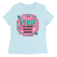 Baby Blue stop no energy vampires allowed Ladies Tee - MaliasSmallBusiness