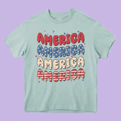 America Heavy Core Tee Designed By Maliassmallbusiness