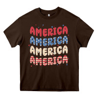 Chocolate Brown america Heavy Core Tee - MaliasSmallBusiness