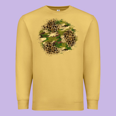 Camouflage And Leopard Patch  2 Premium Sweatshirt Designed By Bundleandbundleshop