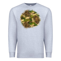 Heather Grey camouflage and leopard patch  2 Premium Sweatshirt - BundleAndBundleShop