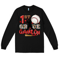 Black back to school 1st baseball game on Long Sleeve Tee - NancyCooperArtShop