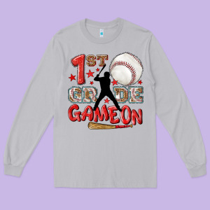 Back To School 1st Baseball Game On Long Sleeve Tee Designed By Nancycooperartshop