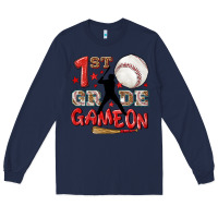 Navy back to school 1st baseball game on Long Sleeve Tee - NancyCooperArtShop