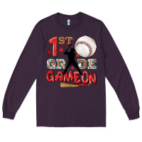 Plum back to school 1st baseball game on Long Sleeve Tee - NancyCooperArtShop