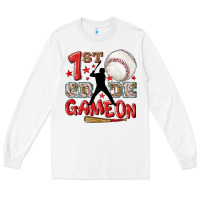 White back to school 1st baseball game on Long Sleeve Tee - NancyCooperArtShop