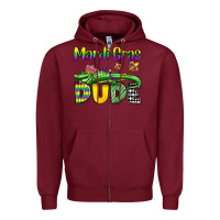 Burgundy mardi gras dude alligator olivia Zipper Hoodie - OliviaCreatesArt