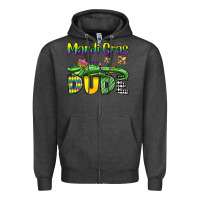 Charcoal Heather mardi gras dude alligator olivia Zipper Hoodie - OliviaCreatesArt