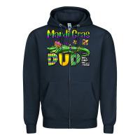 Navy mardi gras dude alligator olivia Zipper Hoodie - OliviaCreatesArt
