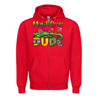 Red mardi gras dude alligator olivia Zipper Hoodie - OliviaCreatesArt