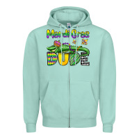 Seafoam mardi gras dude alligator olivia Zipper Hoodie - OliviaCreatesArt