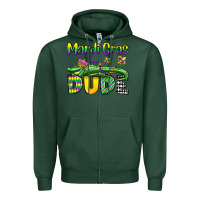 Sports Green mardi gras dude alligator olivia Zipper Hoodie - OliviaCreatesArt