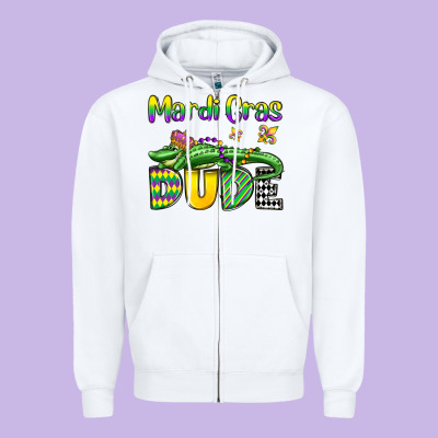 Mardi Gras Dude Alligator Olivia Zipper Hoodie Designed By Oliviacreatesart