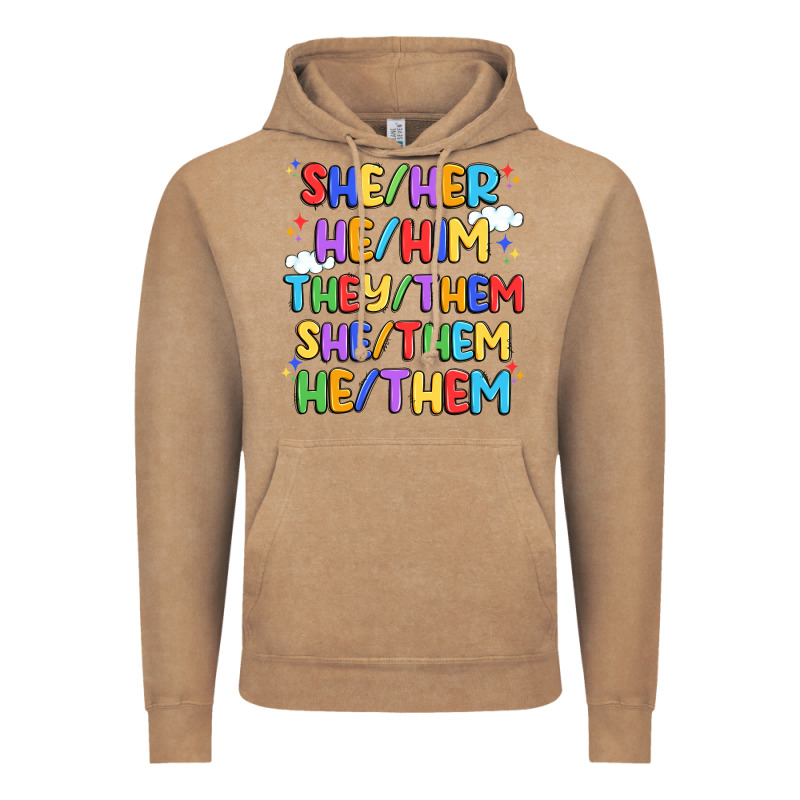 Pride Pronouns Vintage Hoodie by Artiststas | Teevron