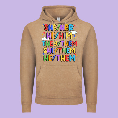 Pride Pronouns Vintage Hoodie Designed By Artiststas