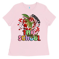 Bubblegum Pink crushed 100 days of school Ladies Tee - MaliasSmallBusiness