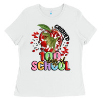 White crushed 100 days of school Ladies Tee - MaliasSmallBusiness