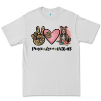 Dove Grey peace love pitbull Premium Tee - JahusDesignShop