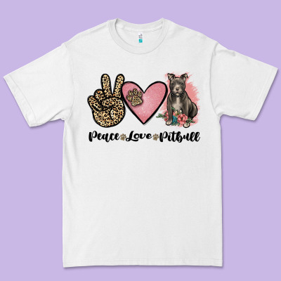 Peace Love Pitbull Premium Tee Designed By Jahusdesignshop