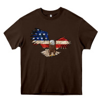 Chocolate Brown 4th july eagle Heavy Core Tee - MaliasSmallBusiness